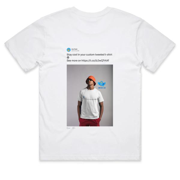 Post: Stay cool in your custom tweeted t-shirt😎 See more on https://t.co/JL0wQTrhXf