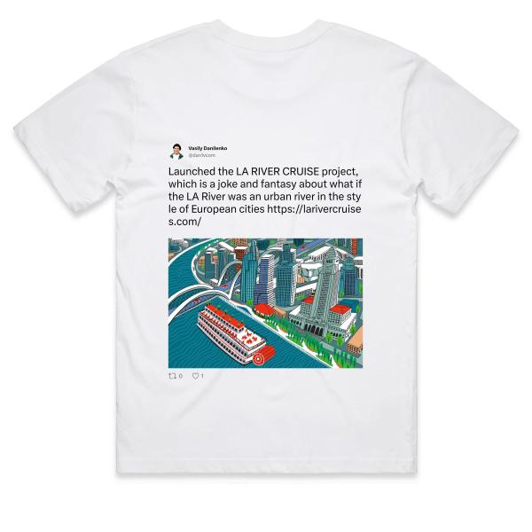 Post: Launched the LA RIVER CRUISE project, which is a joke and fantasy about what if the LA River was an urban river in the style of European cities https://larivercruises.com/
